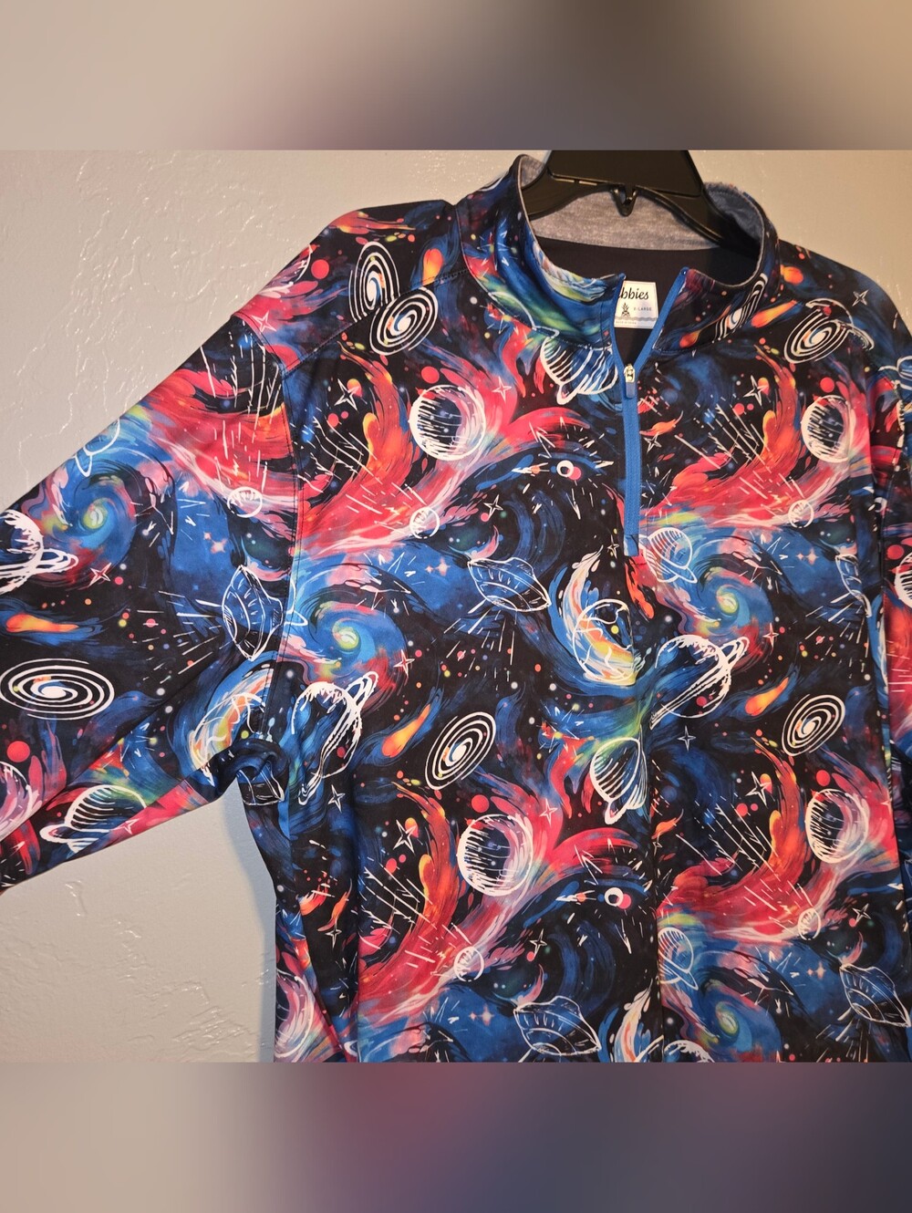 Chubbies quarter-zip pullover in Galactic Odyssey print XL Long Sleeve